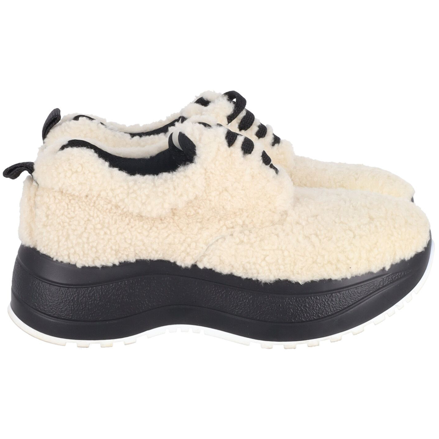 Preowned Celine Cream shearling Delivery trainers Size 35 white | cream