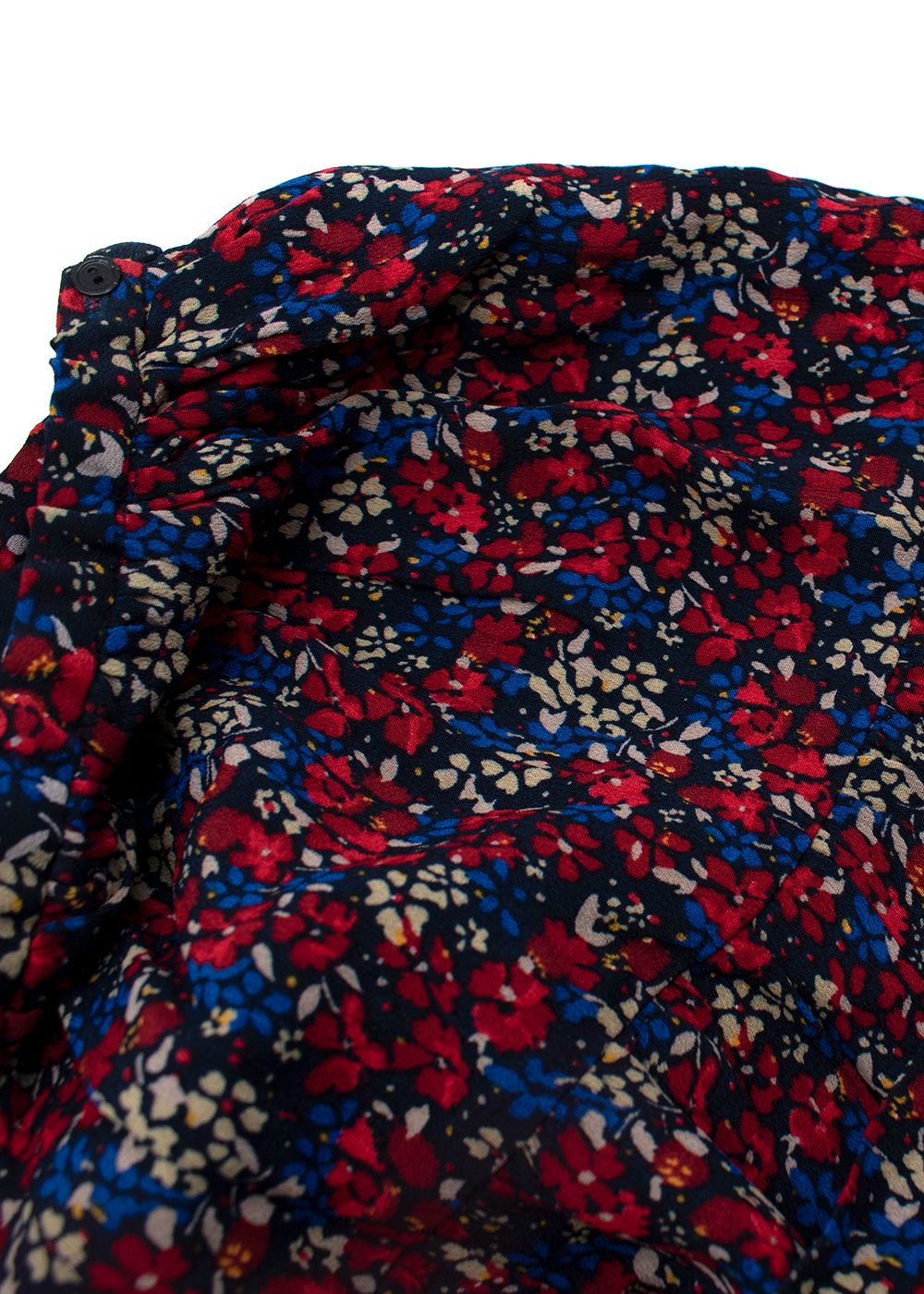 Boys Preowned Bonpoint Red Floral Crepe Skater Skirt Size 10 Years + Red Blue Black viscose