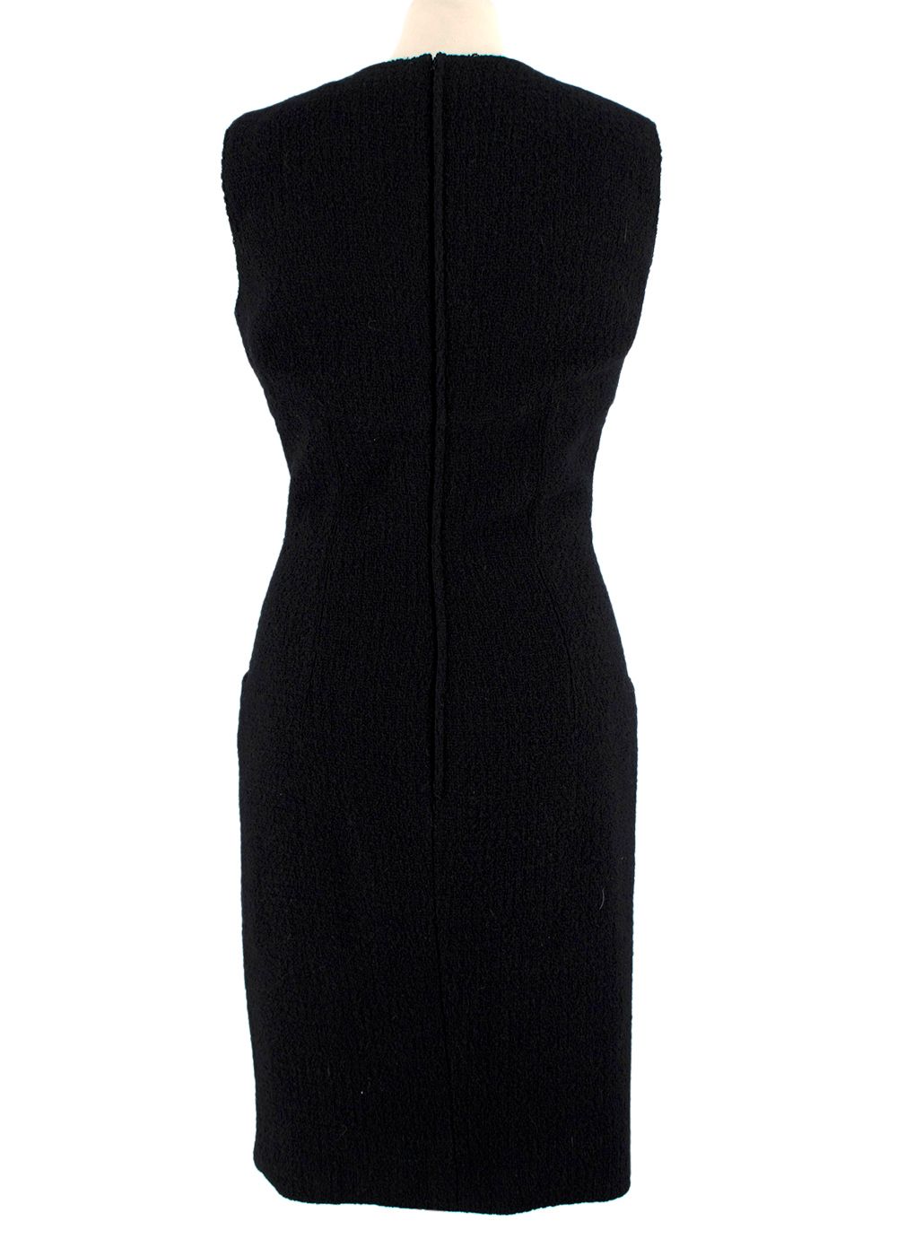 Preowned Valentino Black Boucle Midi Dress Size S wool