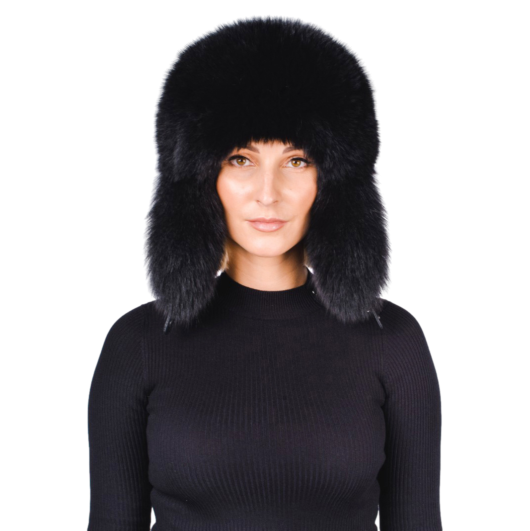 FurbySD Astrakhan  Fox Fur Hat Black