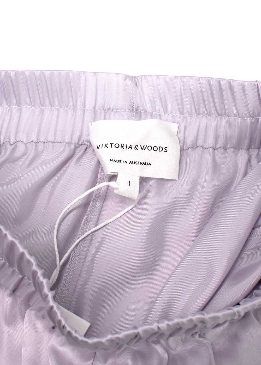 Viktoria  Woods Lilac Wide Leg Satin Trousers Size XS cupro