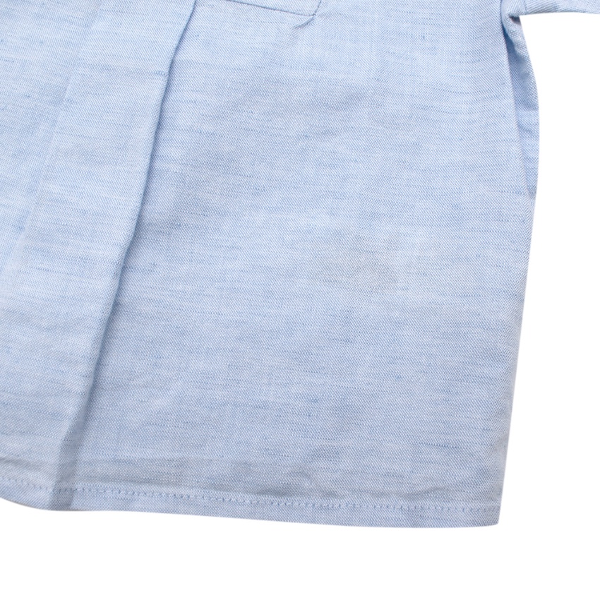 Boys Paz Rodriguez Blue Cotton  Linen Short Sleeve Top Size 12-18 Months