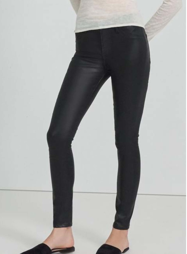 Preowned J Brand Maria Black Coated Skinny Jeans Size 25/63