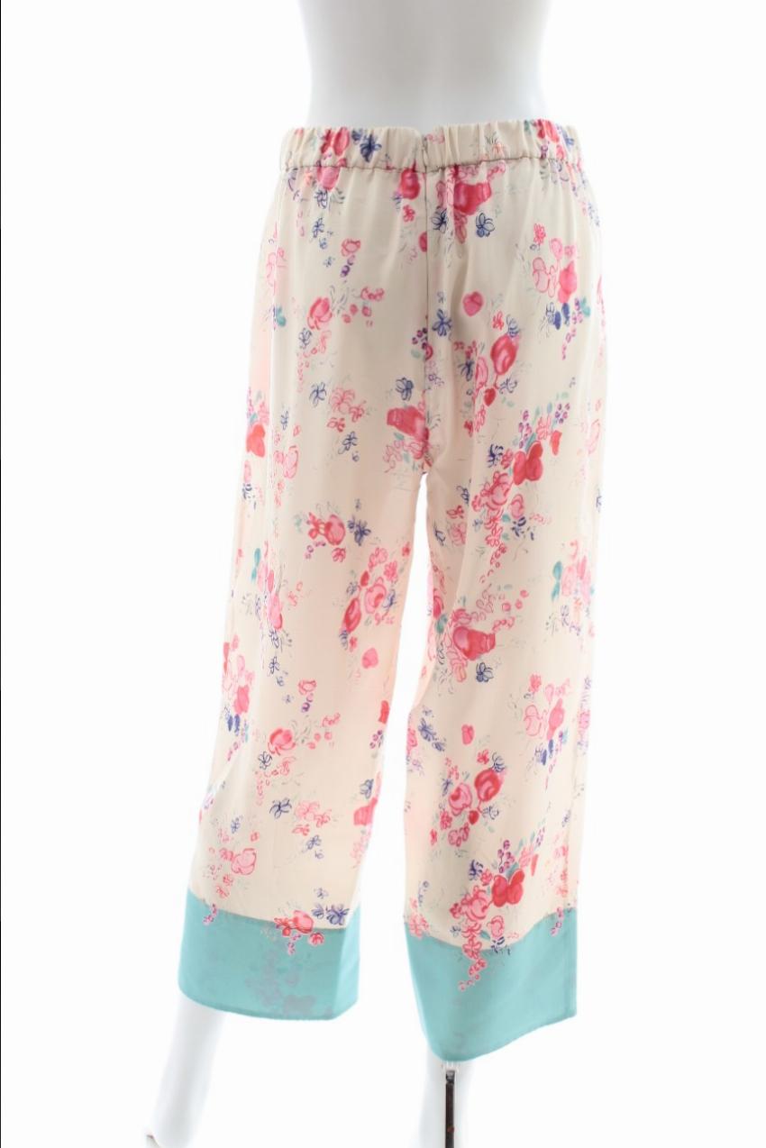 Preowned Vilshenko Floral Print Silk Pants Size XS Floral / Patterned