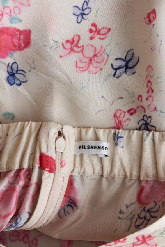 Preowned Vilshenko Floral Print Silk Pants Size XS Floral / Patterned