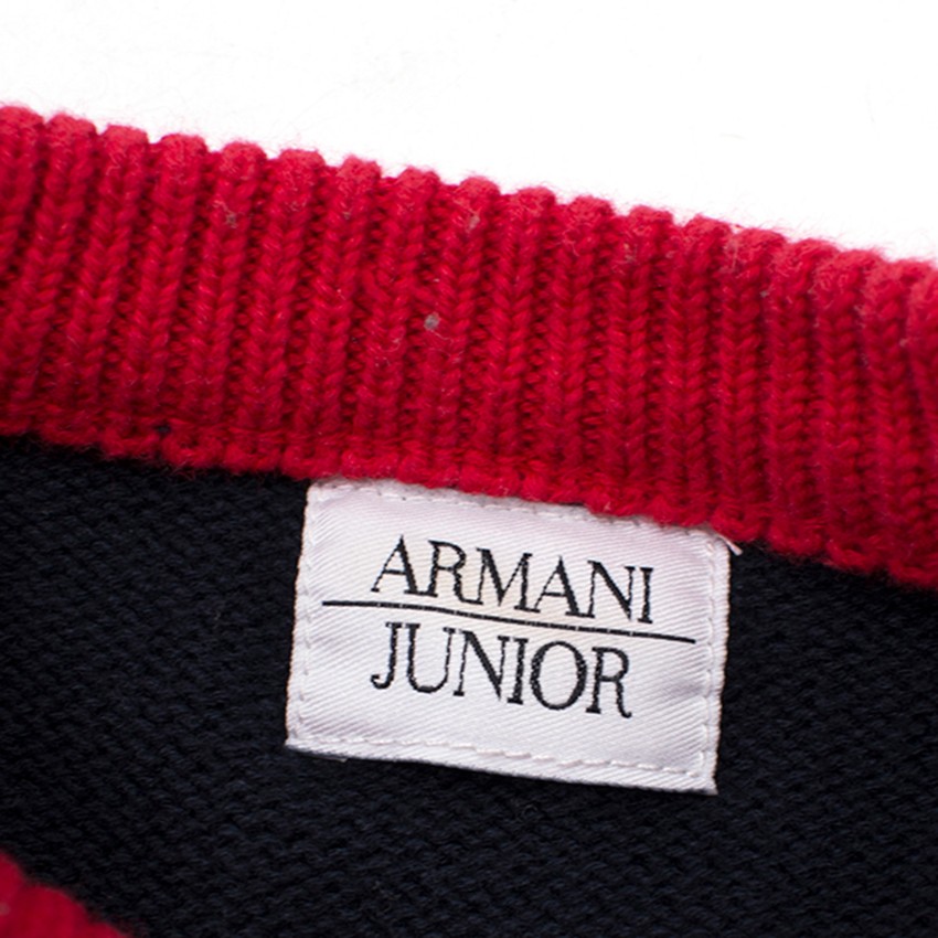 Boys Preowned Armani Junior Sweater Size 6 Years Multi-Coloured / Stripes cotton