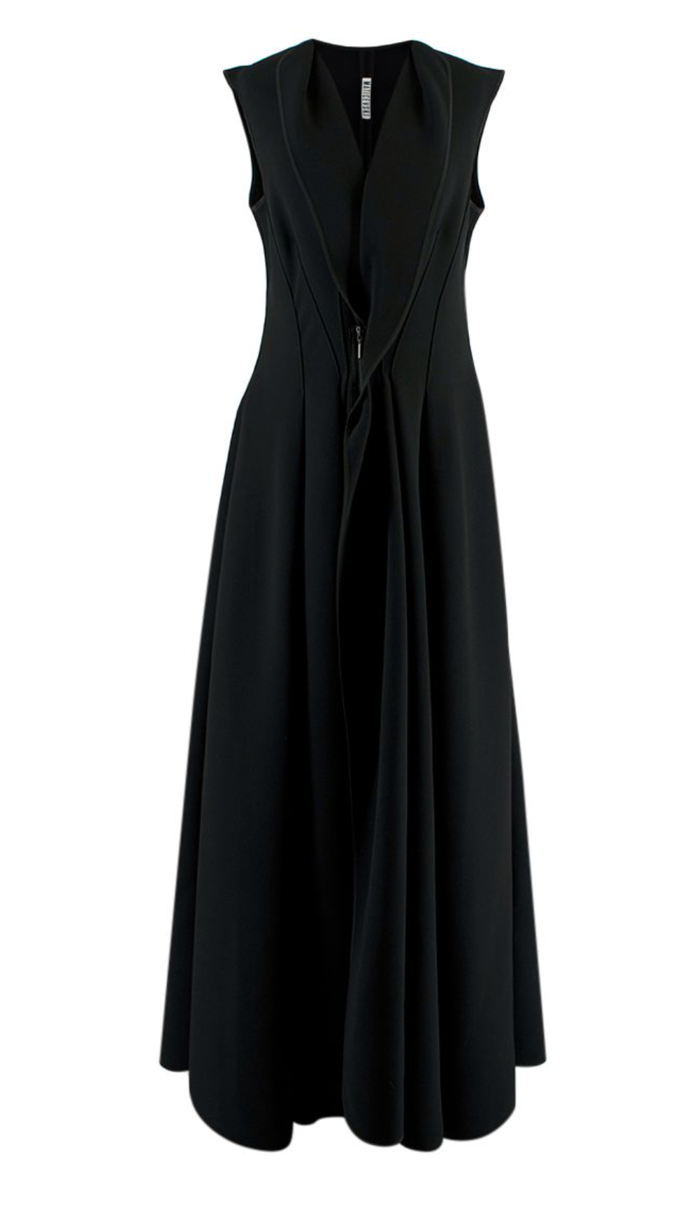 Maticevski Black Flared Pleated Zip Gown Size M polyester