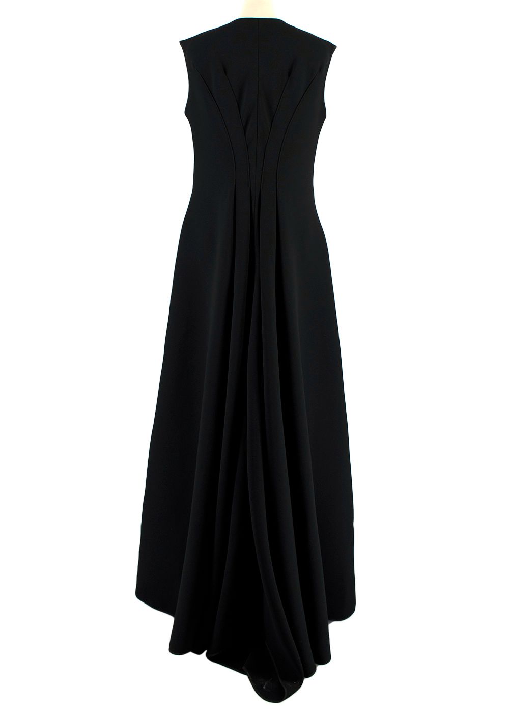 Maticevski Black Flared Pleated Zip Gown Size M polyester