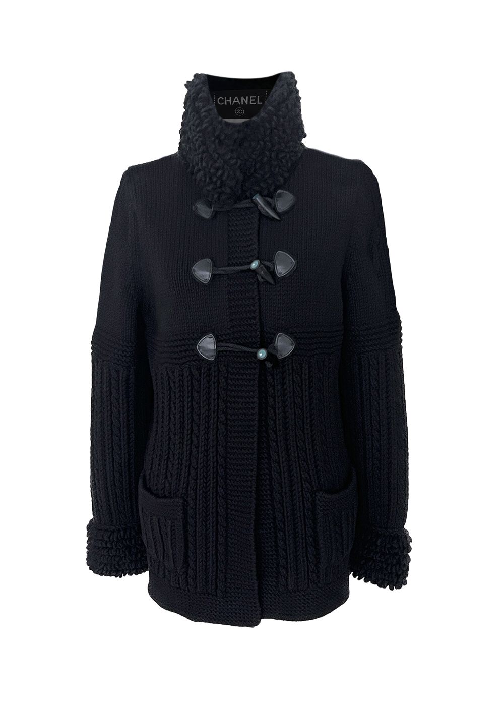 Chanel Black Double Cashmere Cardigan Size M