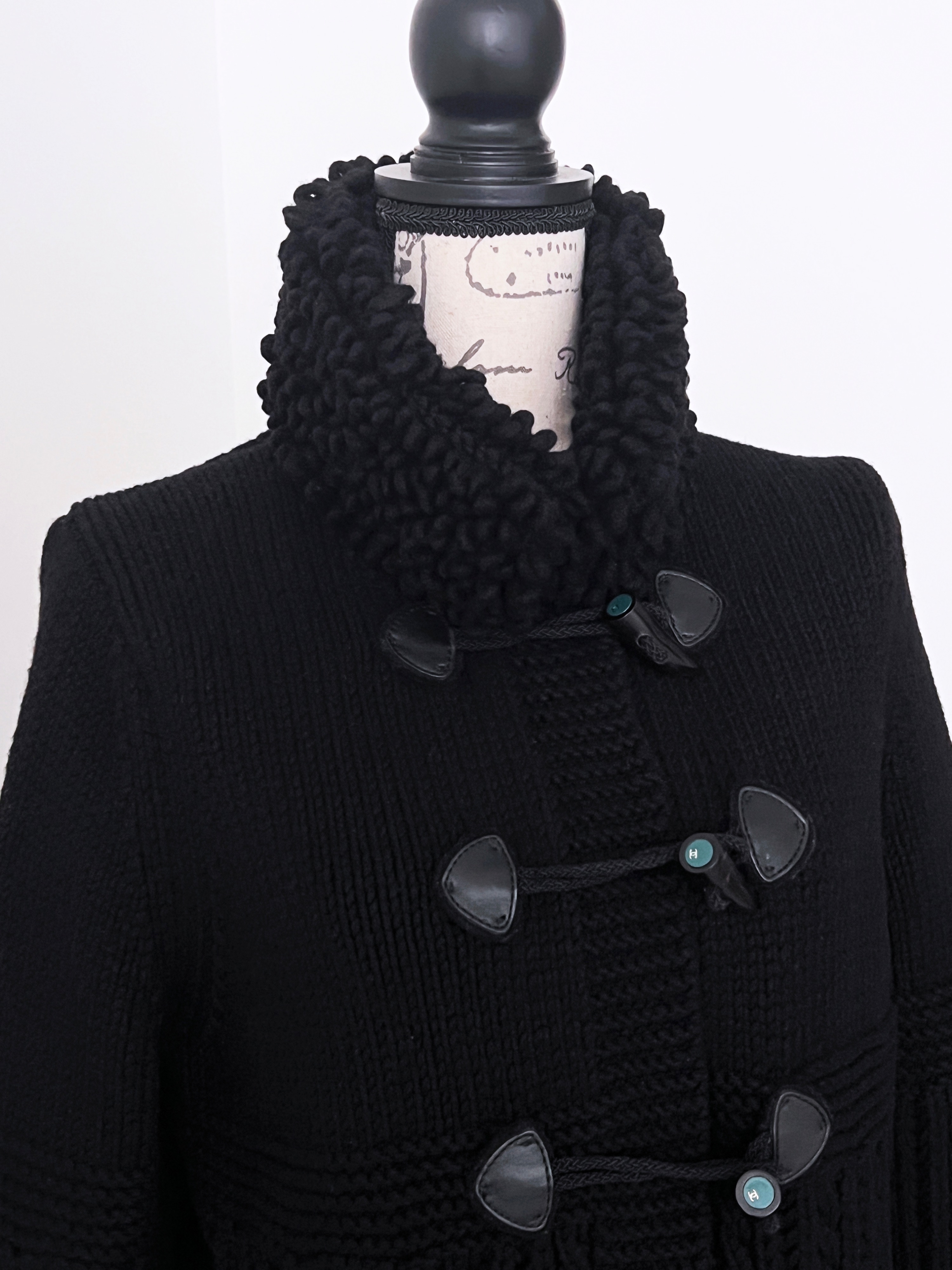 Chanel Black Double Cashmere Cardigan Size M