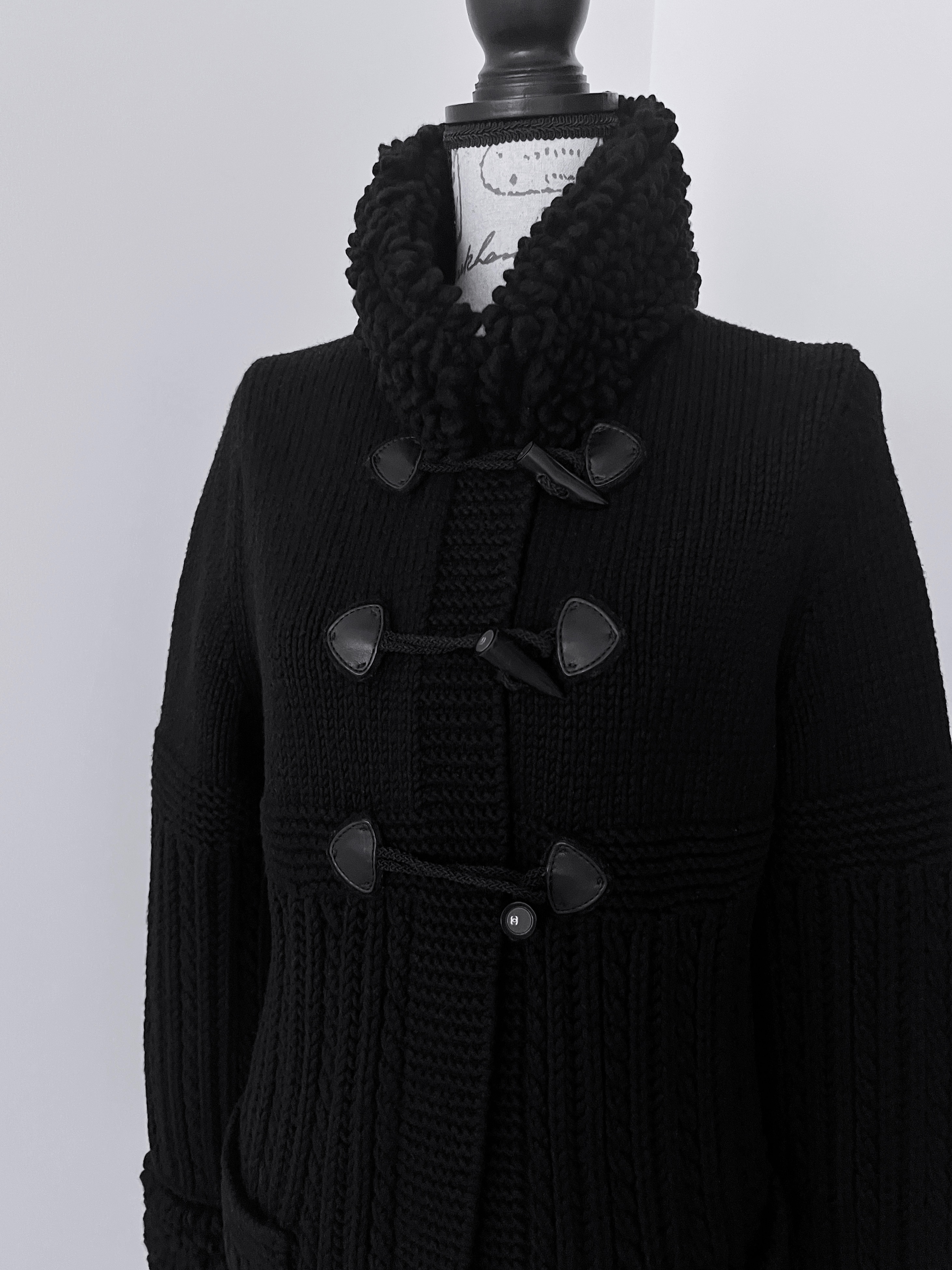 Chanel Black Double Cashmere Cardigan Size M