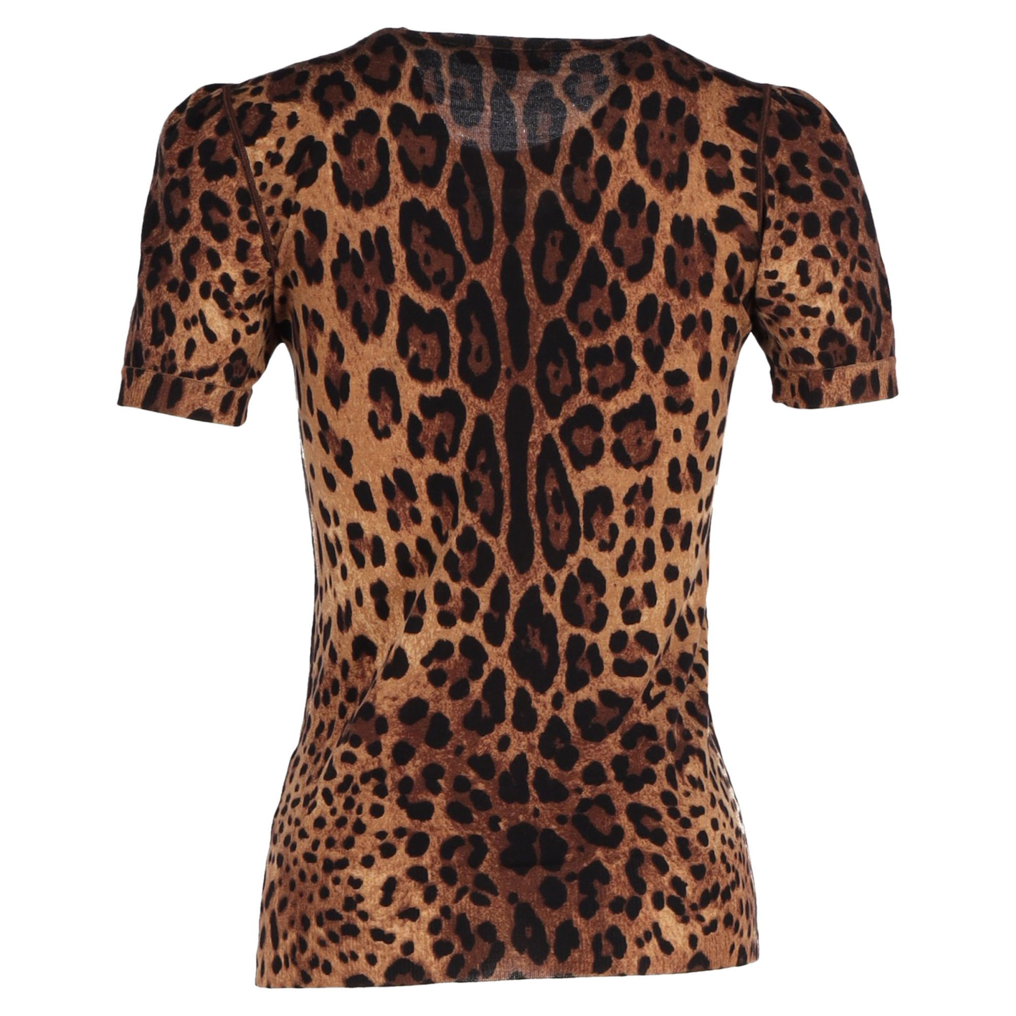 Preowned Dolce  Gabbana Leopard Print Knit T-shirt Size S multicolor print | animal print cellulose fibre/rayon