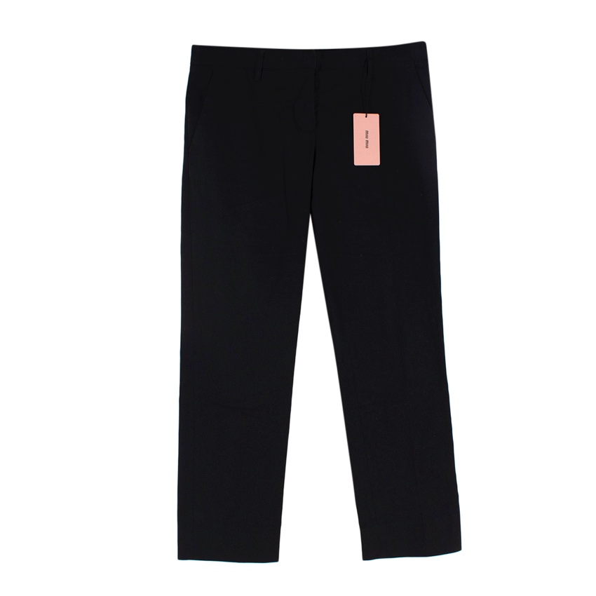 Miu Miu Black Cotton Tailored Trousers Size XXS