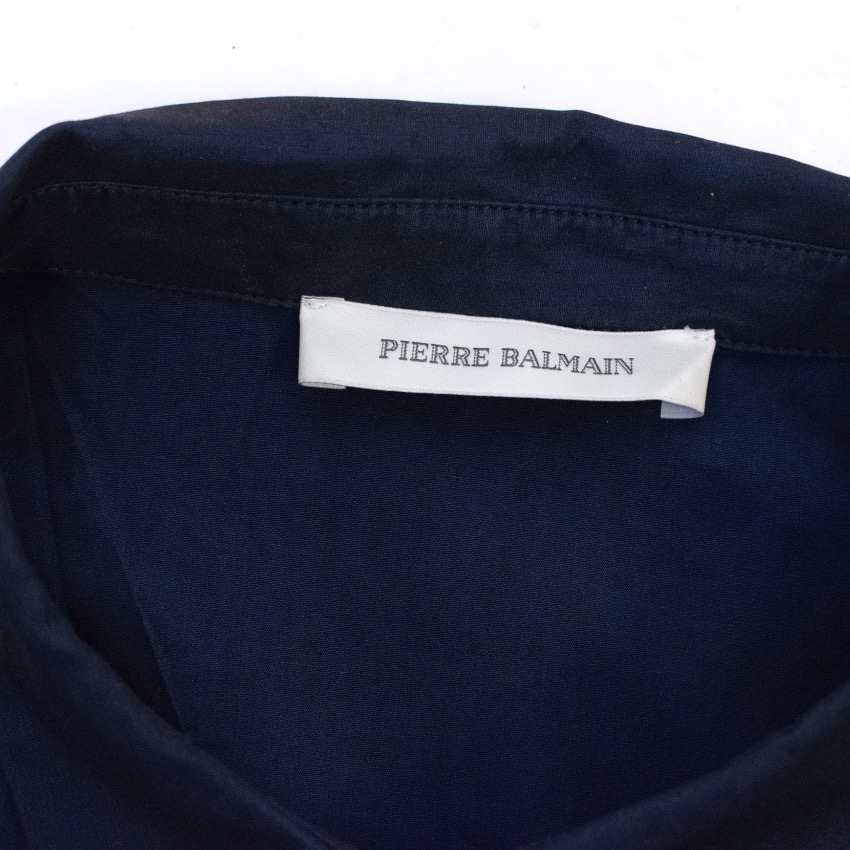 Preowned Pierre Balmain Men's Navy Blue Button Up Shirt Size 14 cotton