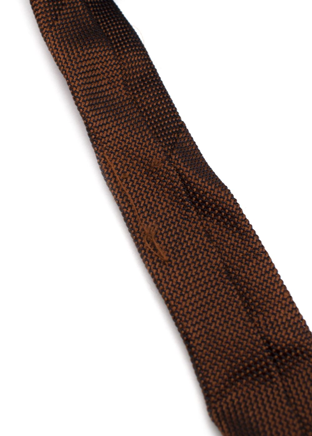 Men's Preowned Brown Woven Silk Tie