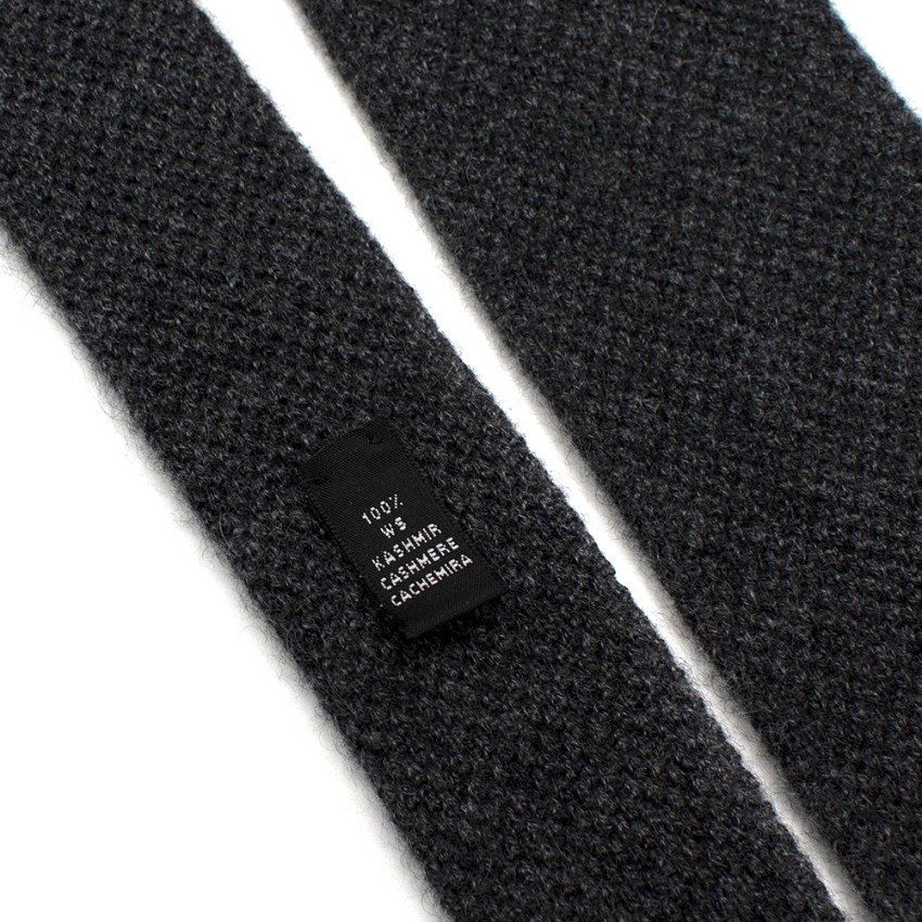 Men's Preowned Bespoke Grey Cashmere Knit Tie