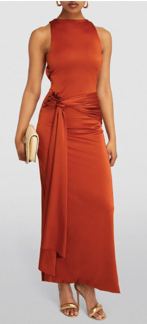 Maygel Coronel Orange Sleeveless Tirso Maxi Dress orange / terracotta polyamide/elastane