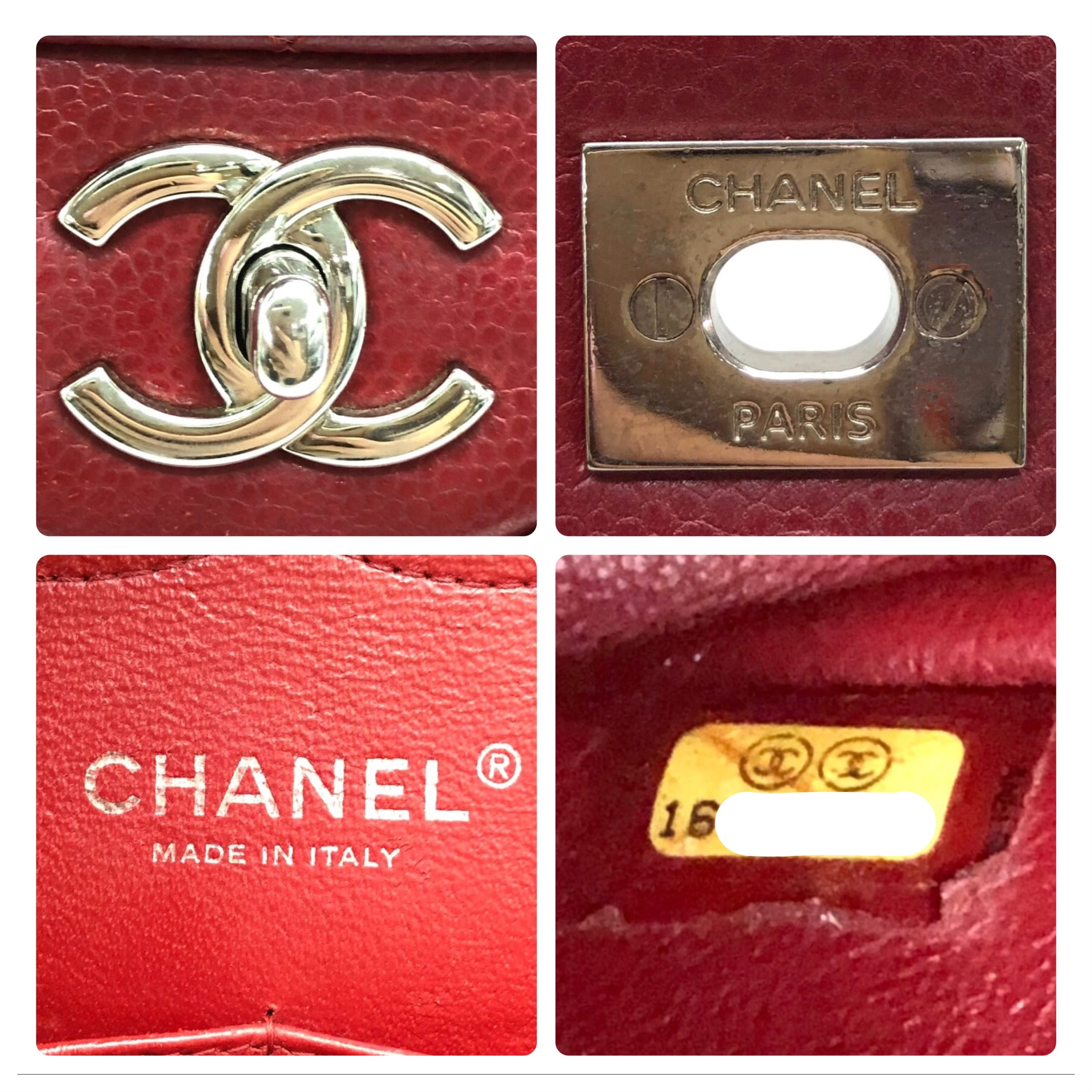 Preowned Chanel Burgundy Caviar Leather Jumbo Double Flap Bag Red