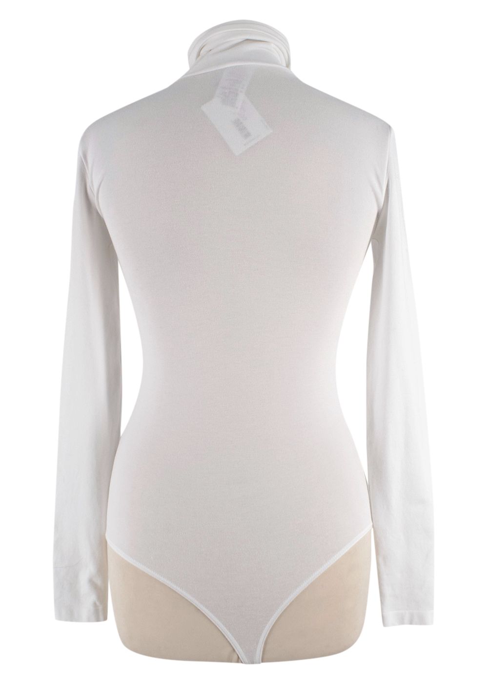 Wolford White High-Neck Colorado Stretchy Bodysuit Size S cotton/polyamide/elastane