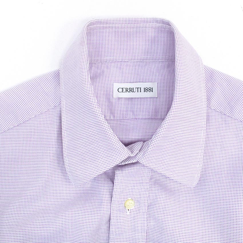 Cerruti 1881 Purple and White Print Shirt Size 155