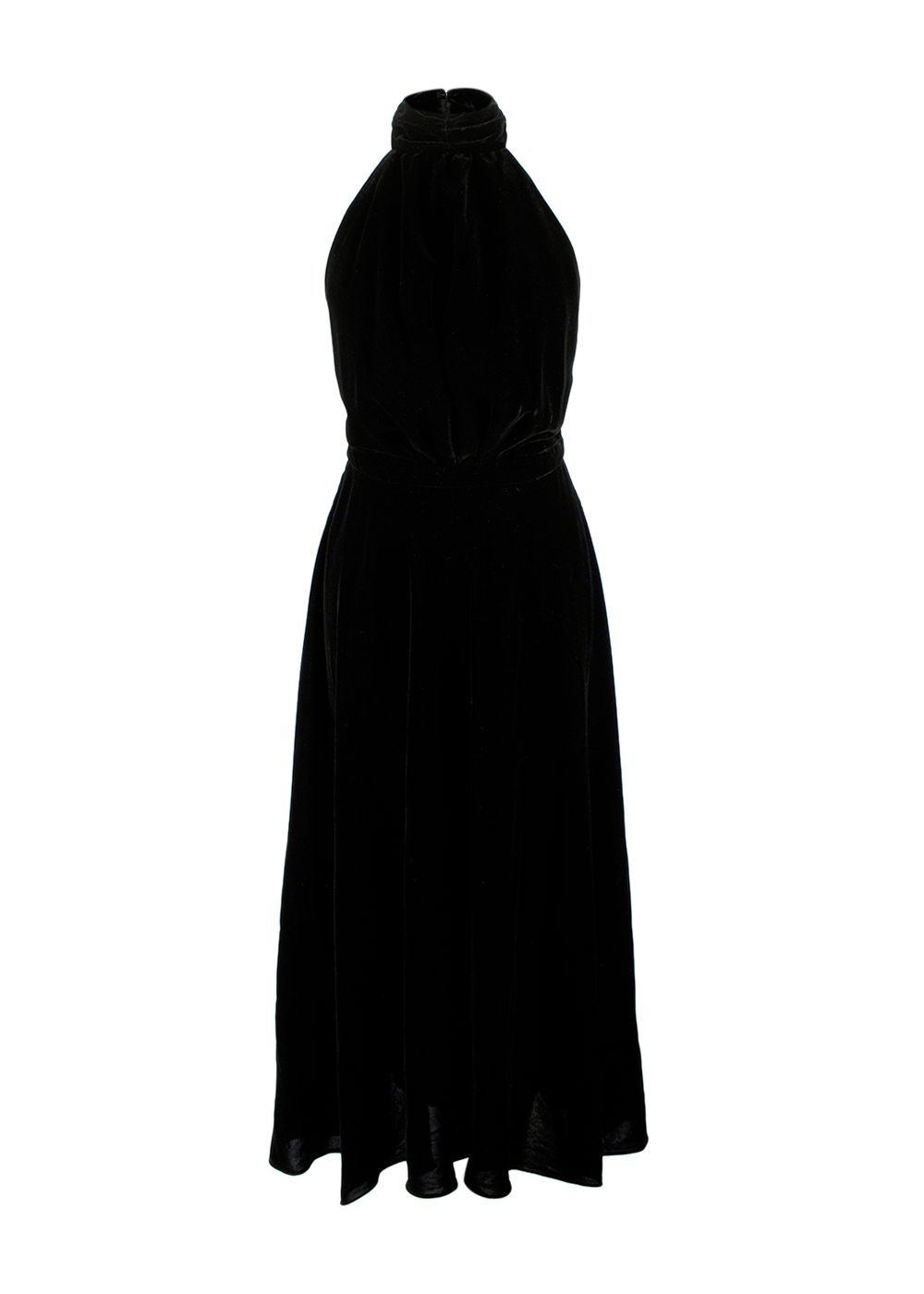 Raquel Diniz Black Velvet Giovanna Midi Dress Size XXS viscose