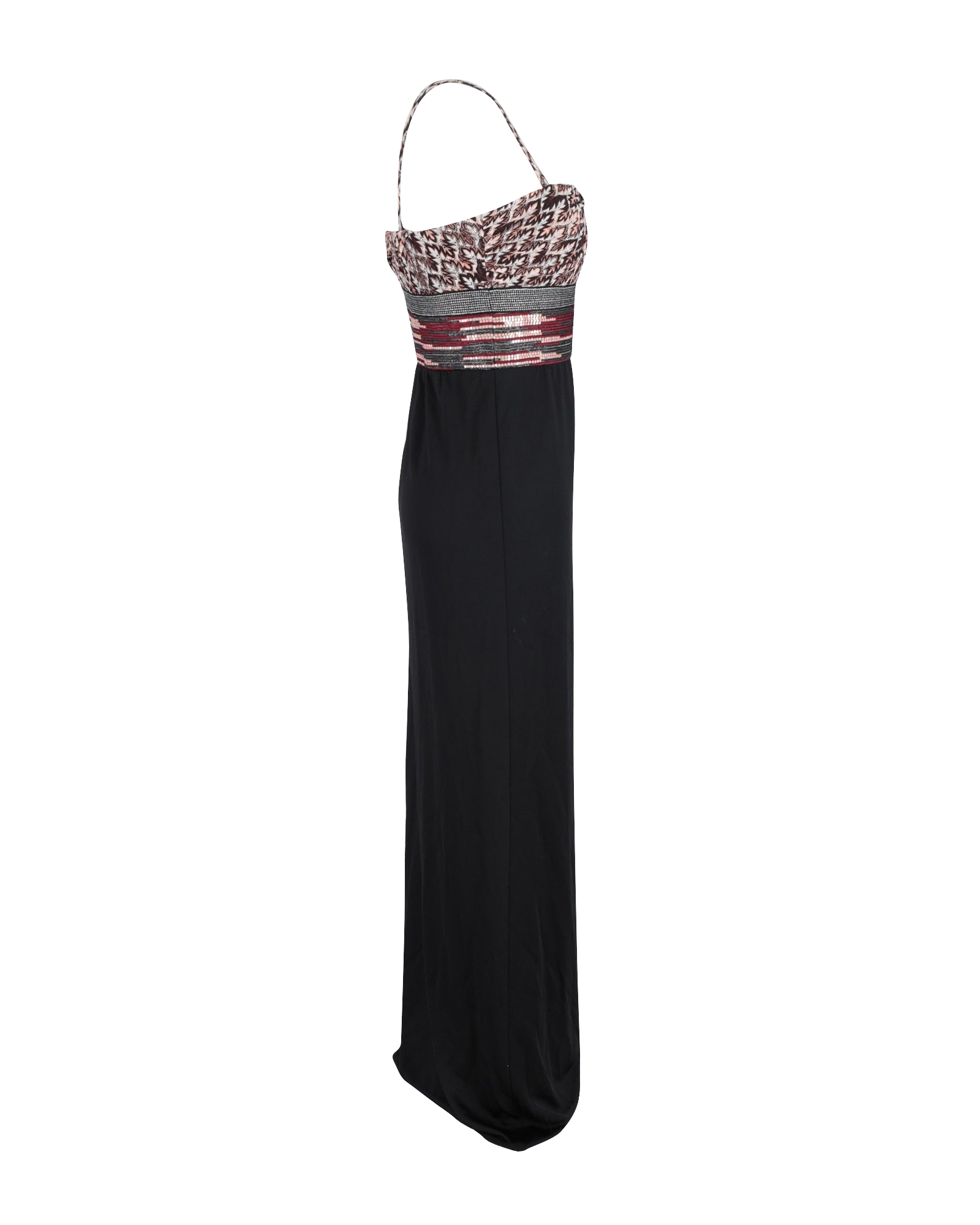 Preowned Missoni Black Embellished Top Maxi Dress Size S polyester/polyester silk