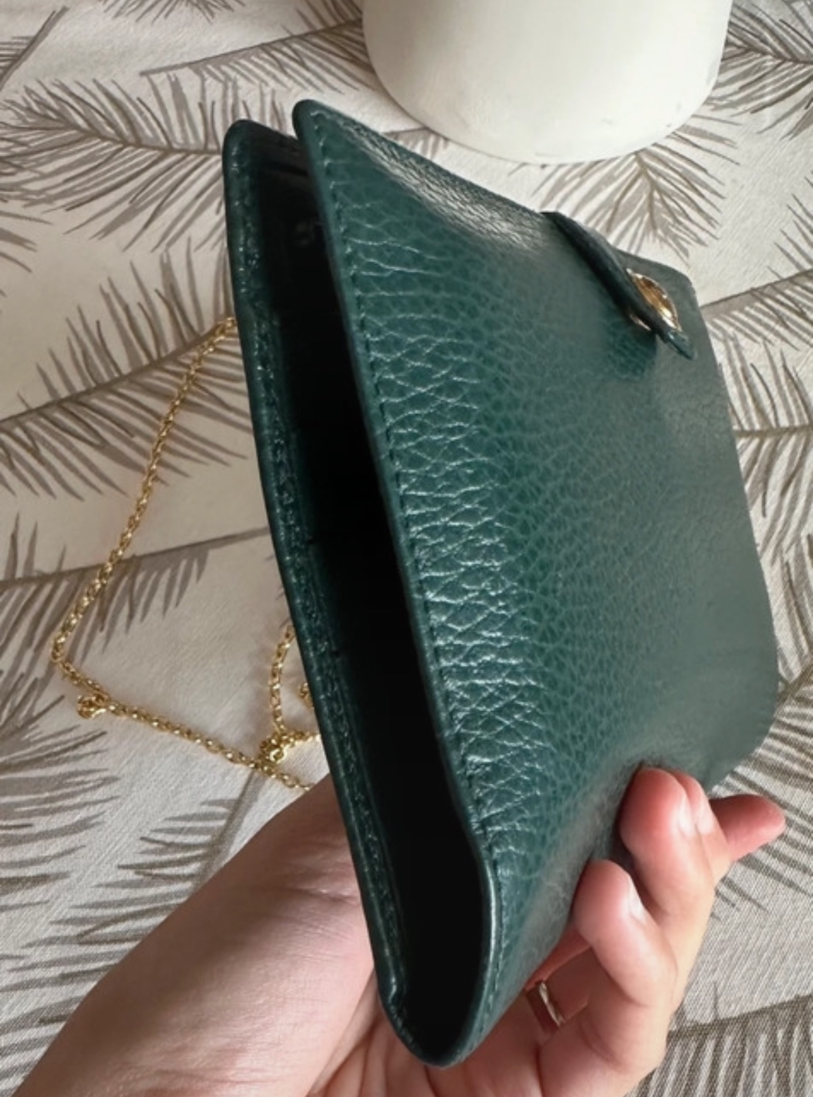 Preowned Dior Vintage Green Wallet on Chain verde pelle verde di alta qualit