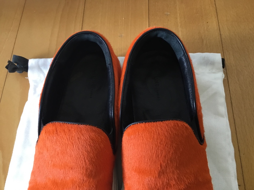 Preowned Celine Ponyskin Orange Skater Shoes Size 38