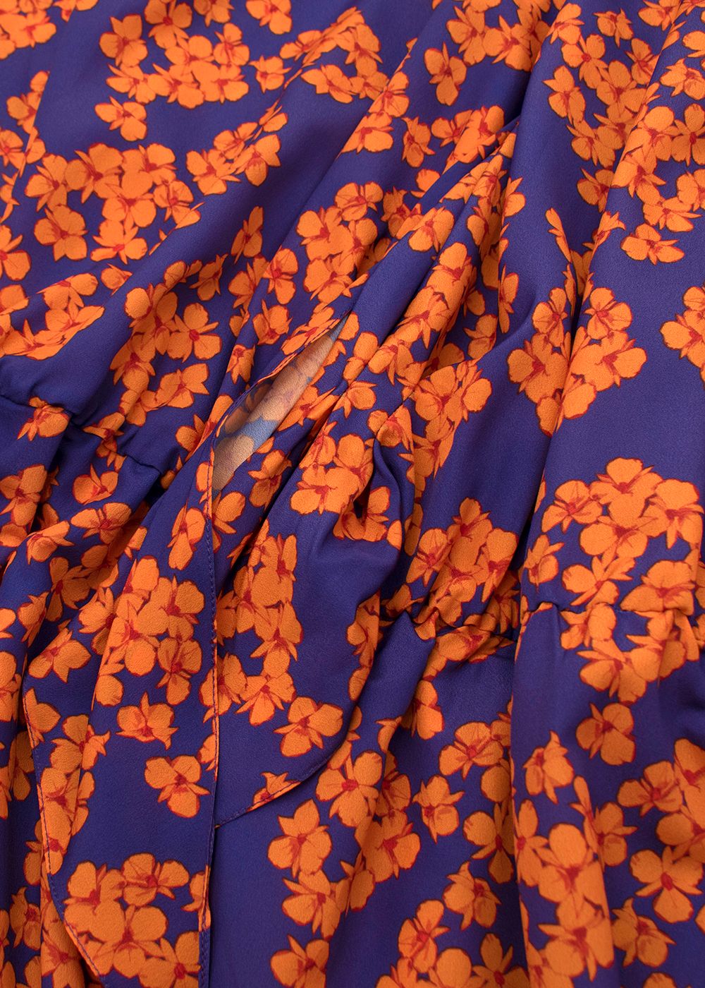 Borgo De Nor Orange and Purple Floral-print Dress Size XS Purple and Orange polyester