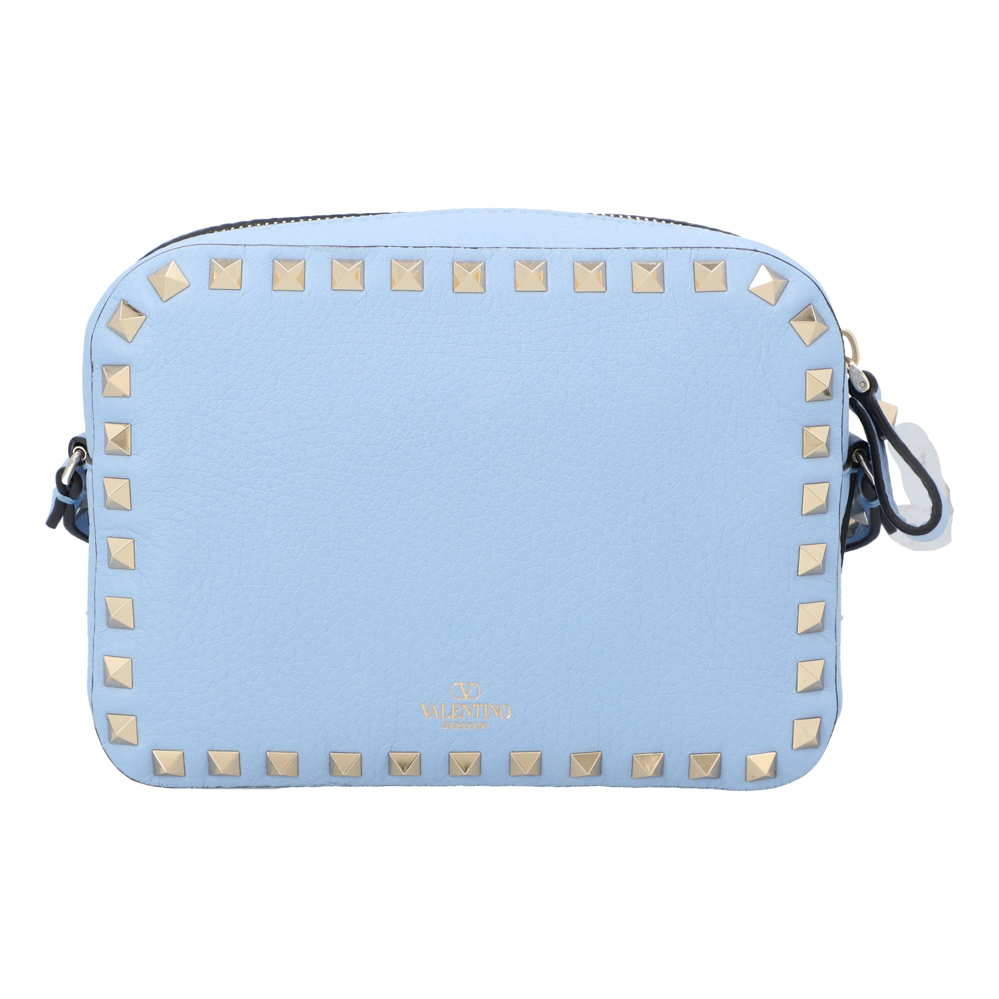 Valentino Blue Rockstud Camera  Bag blue | blue animal skin/calfskin