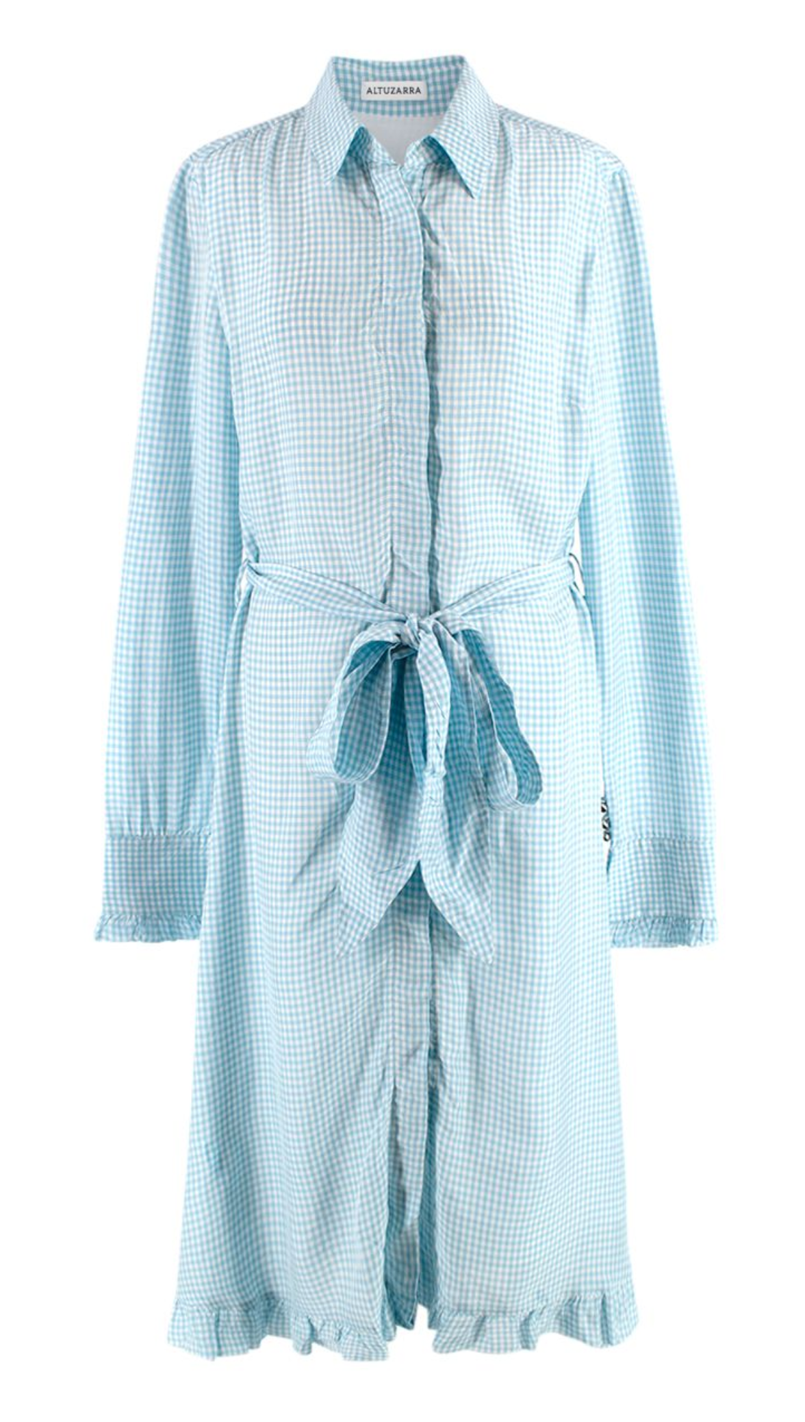 Altuzarra Blue Gingham Shirt Dress Size M