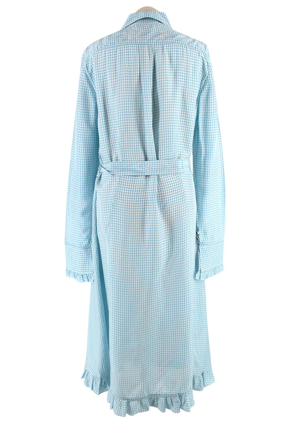 Altuzarra Blue Gingham Shirt Dress Size M