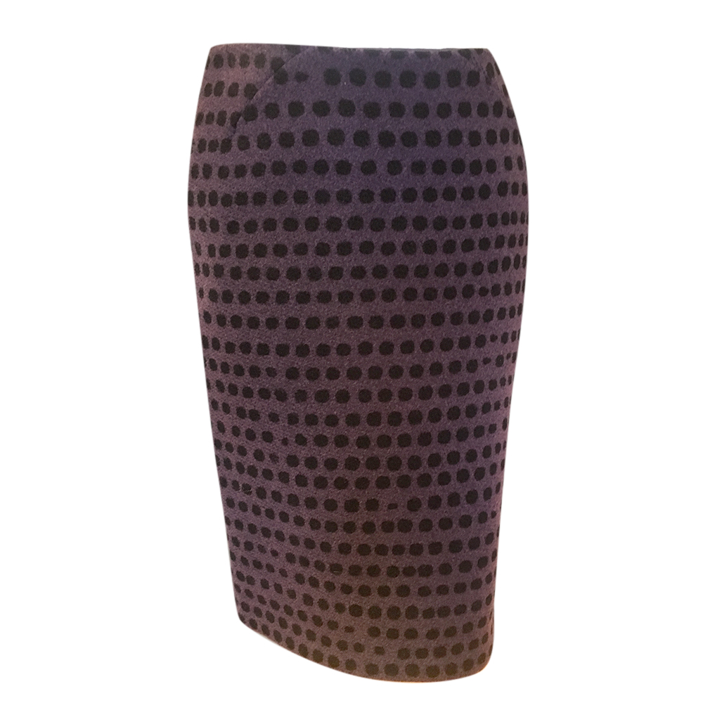 Preowned Bottega Veneta Purple/Black Spotted Wool Skirt Size XS Purple