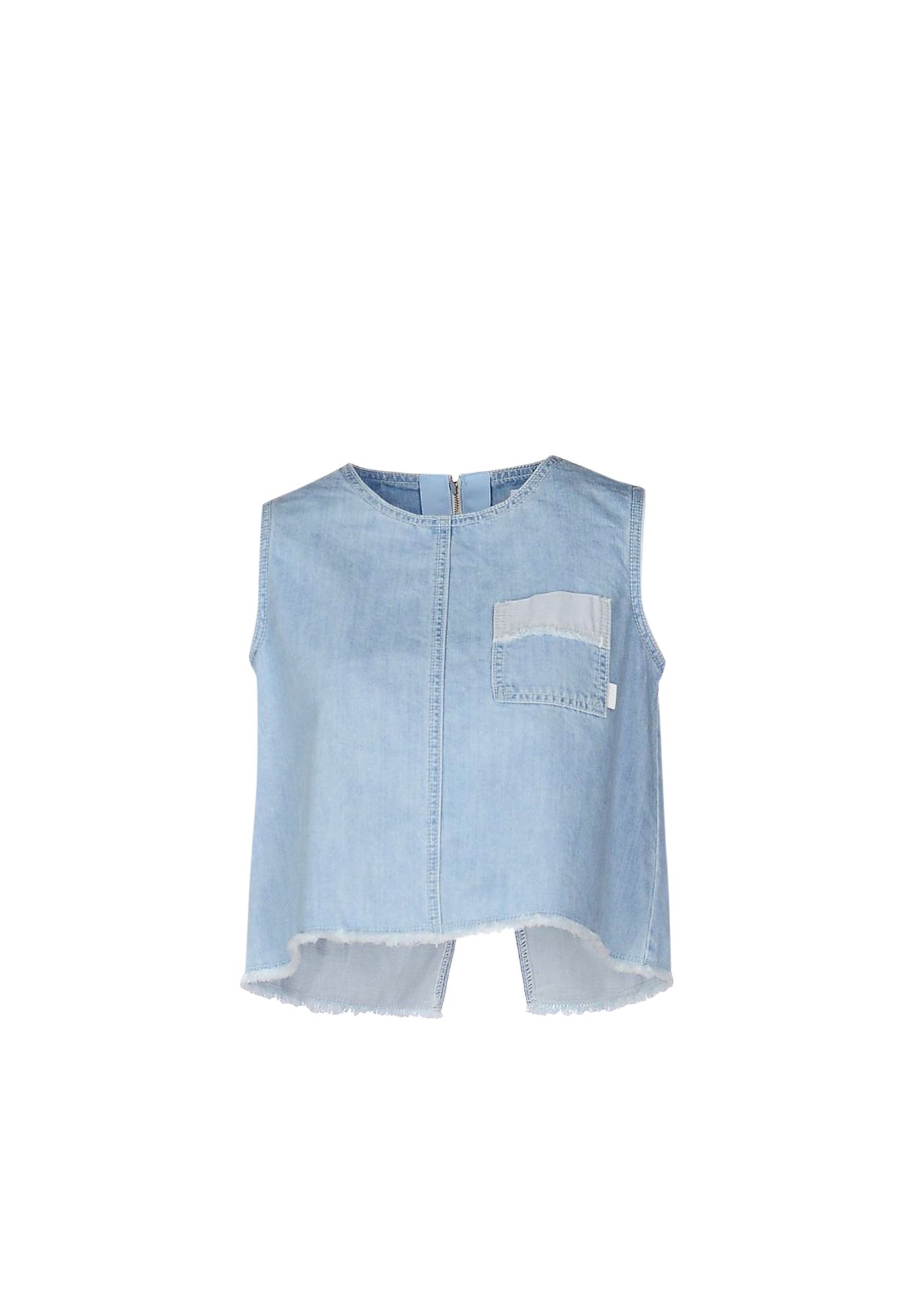 SJYP Denim Pocket Crop Top Size M Blue cotton