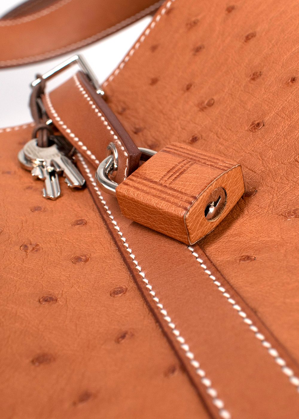 Hermes  Picotin Lock 22 in Gold Ostrich Leather with Palladium Hardware tan