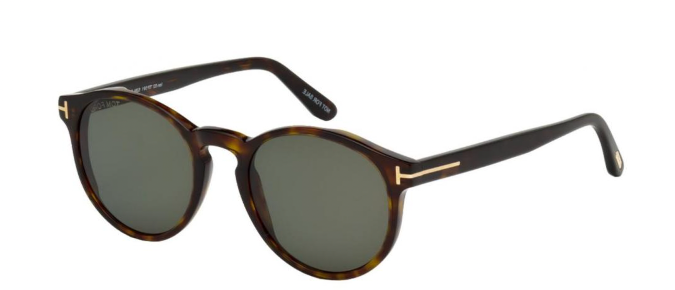 Men's Tom Ford Ian-02 Round Sunglasses Dark havana acetate