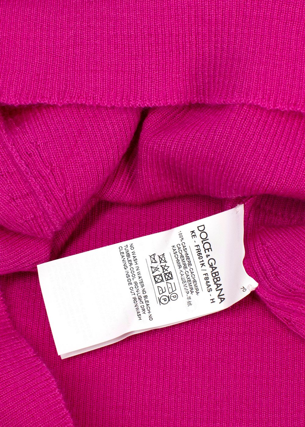 Dolce  Gabbana Pink Cashmere Turtleneck Sweater Size M magenta pink