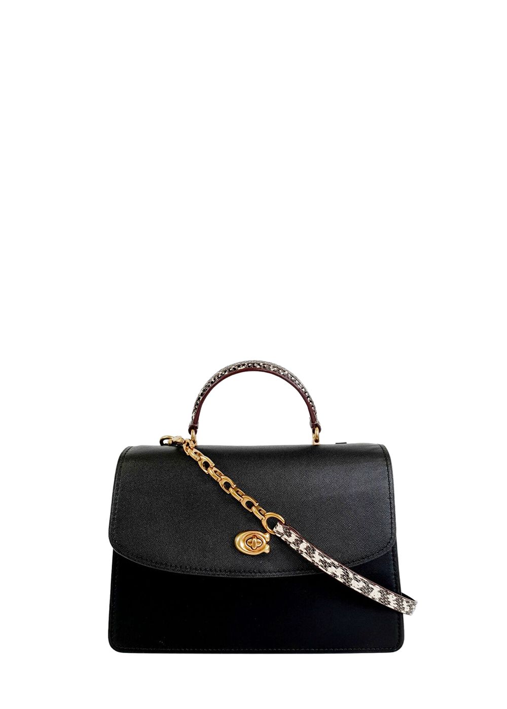 Coach Black Parker Top Handle Bag leather