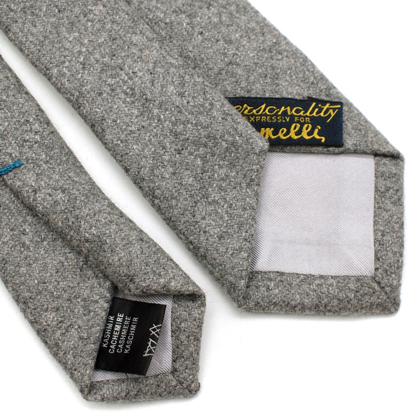 Men's Personality for Gemelli Grey Cashmere Handmade Tie