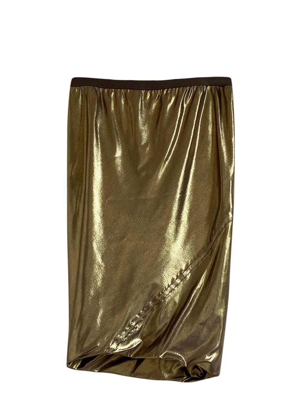 Rick Owens Metallic Gold Pencil Skirt Size S viscose/elastane