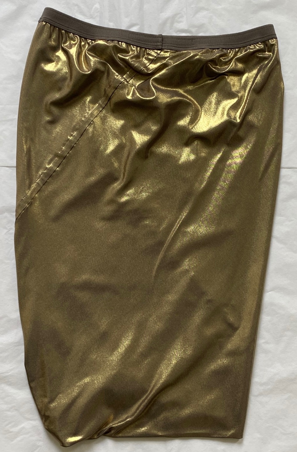 Rick Owens Metallic Gold Pencil Skirt Size S viscose/elastane