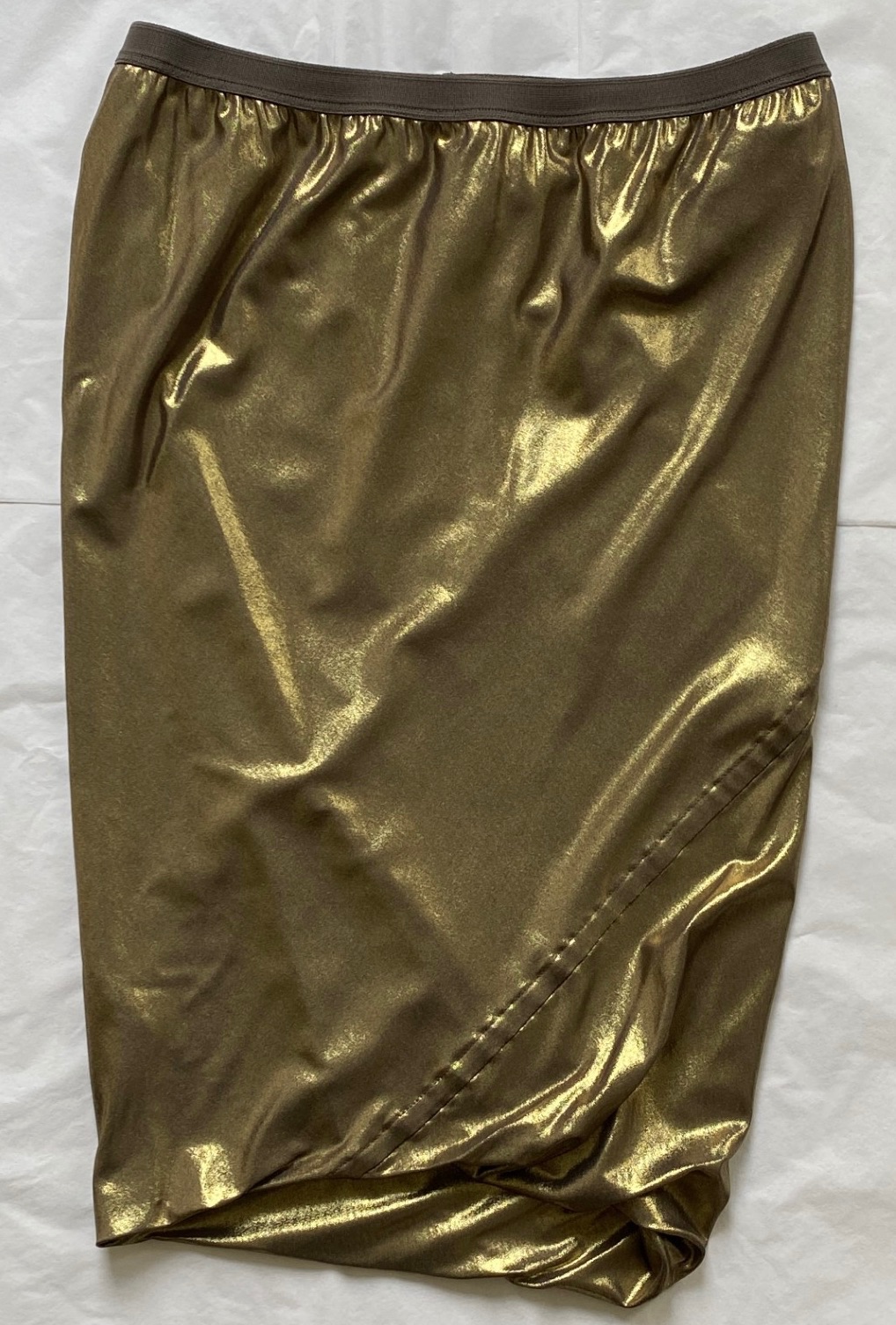 Rick Owens Metallic Gold Pencil Skirt Size S viscose/elastane