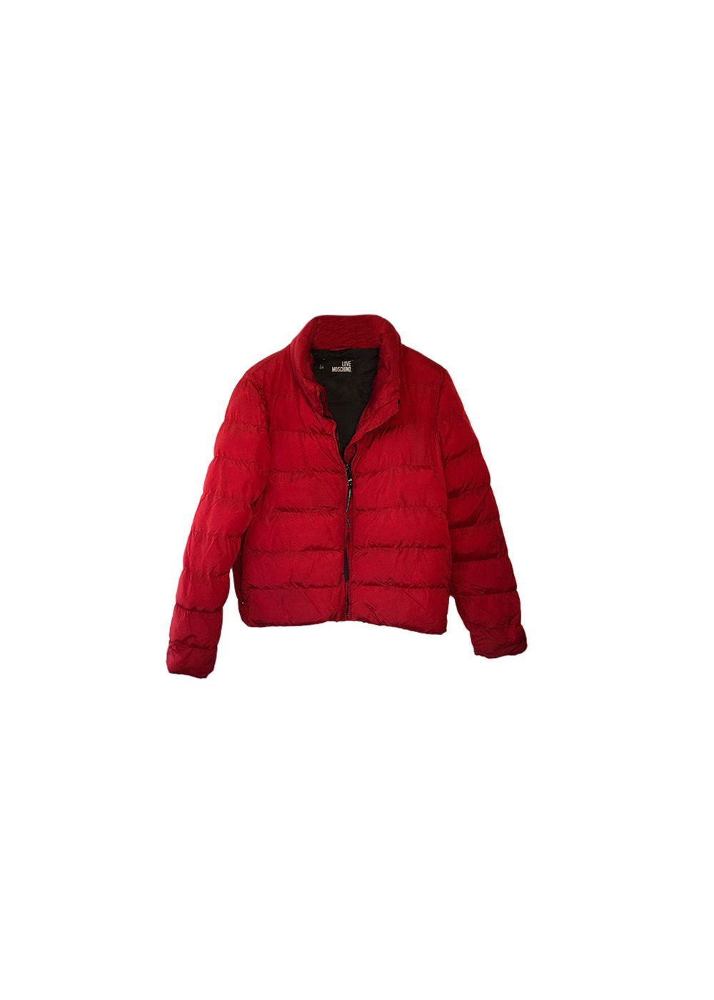 Preowned Moschino Love Red Down Puffer Jacket Size 40 polyamide