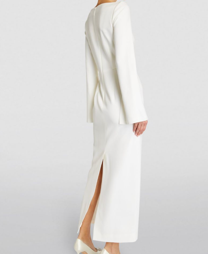 EStott White Twist-Detail Ora Maxi Dress Size XS wool