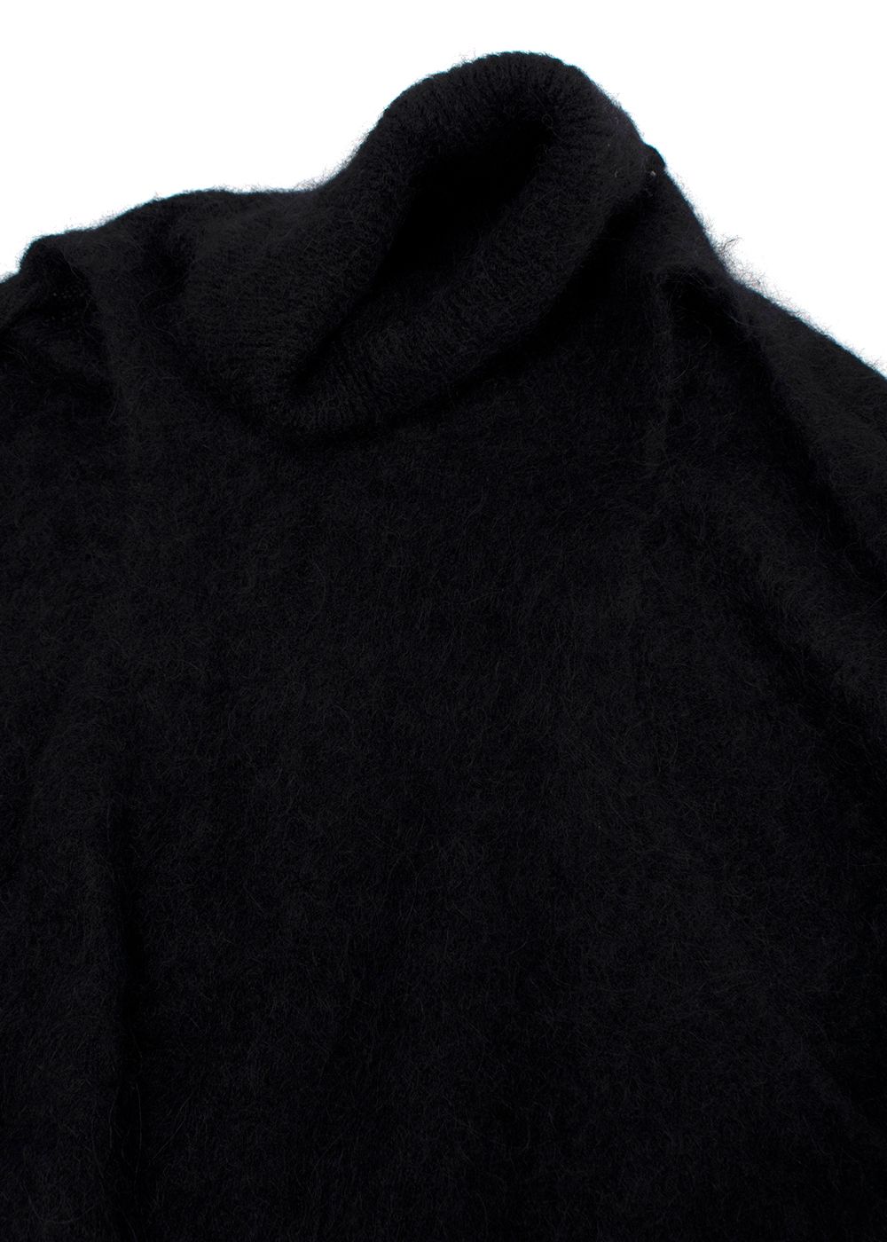 Ganni Black Brushed Alpaca Wrap Jumper Size XL alpaca/polyamide/virgin wool