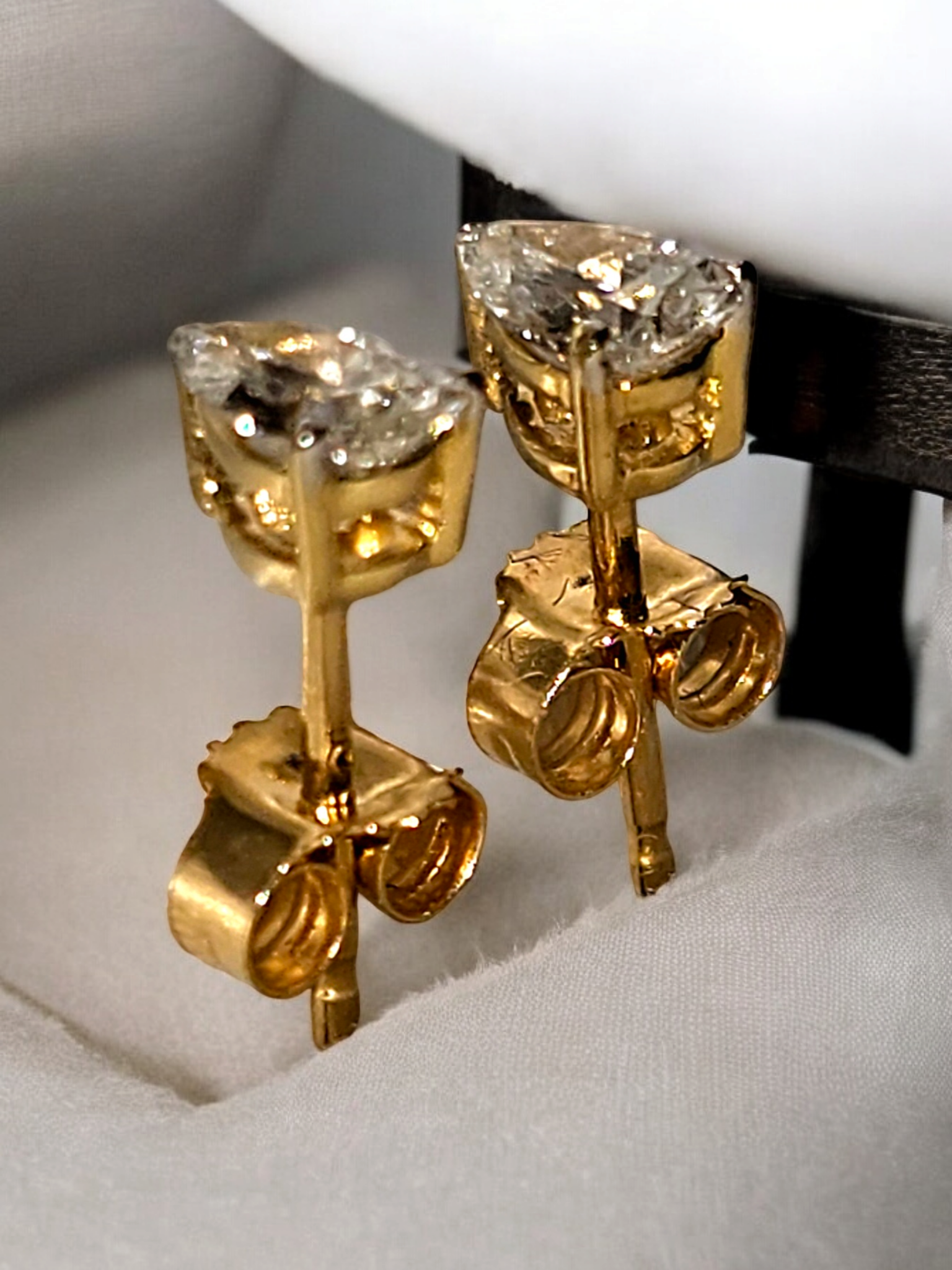 Preowned Bespoke 18ct Gold Pear Shaped Diamond Earrings Yellow gold ct gold