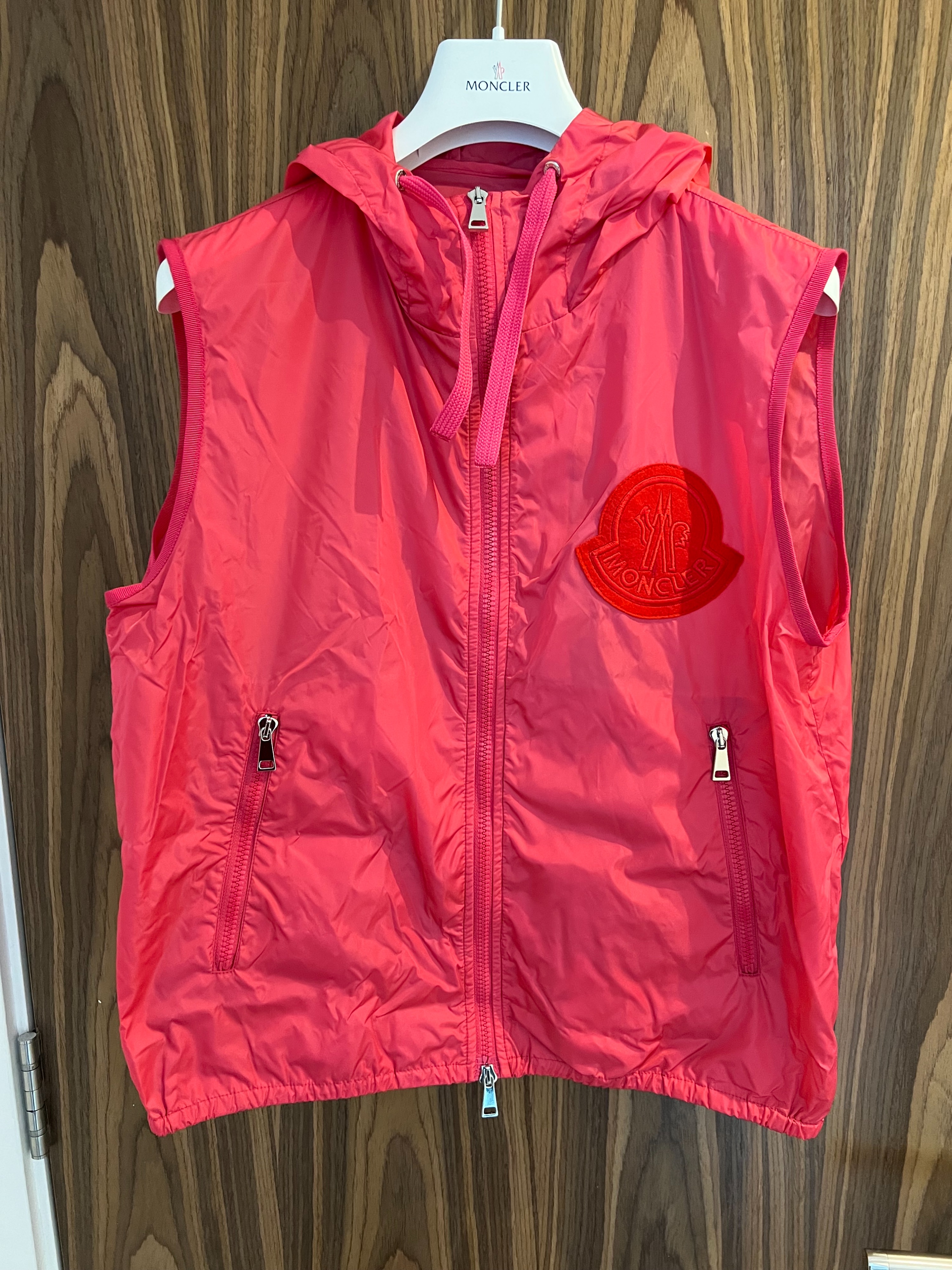 Moncler Pink Nylon Gilet Size S polyamide