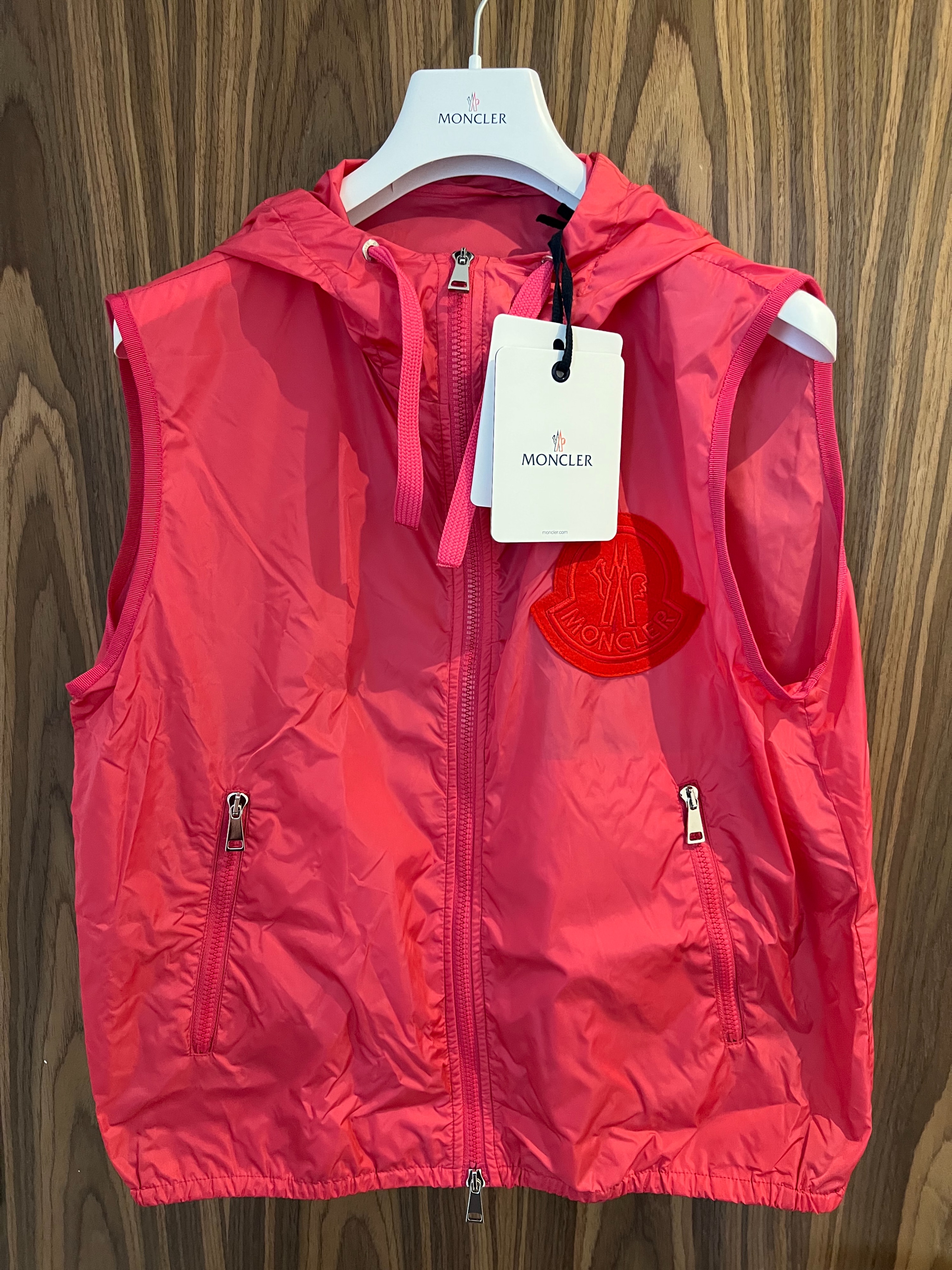 Moncler Pink Nylon Gilet Size S polyamide