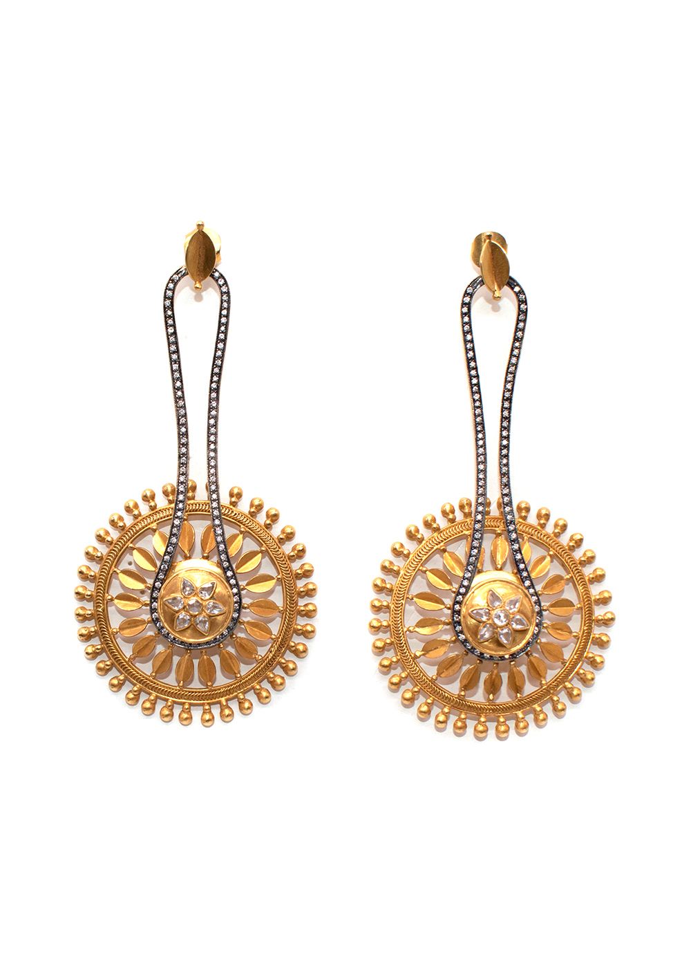 Amrapali 21ct Diamond Gold  Silver Sun Drop Earrings gold/silver