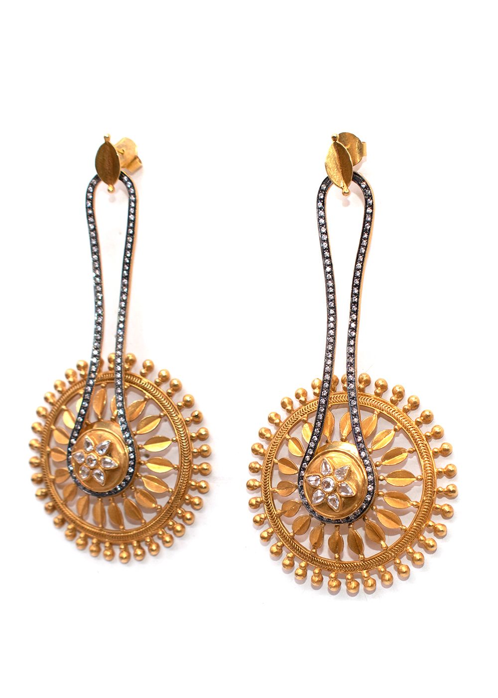 Amrapali 21ct Diamond Gold  Silver Sun Drop Earrings gold/silver